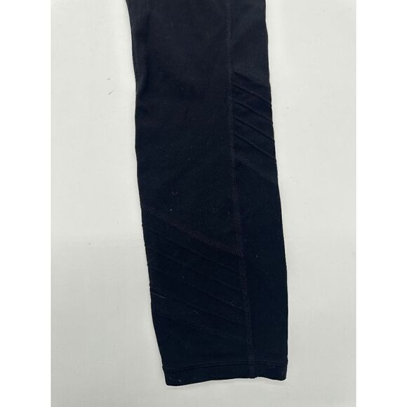 Athleta Leggings Mid Rise Active Wear Leggings w Pockets & Stripes Sz S Black - Picture 4 of 9